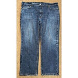 Levis 541 Jeans Mens 42x30 Athletic Fit Tapered Whiskered Stone Wash Denim